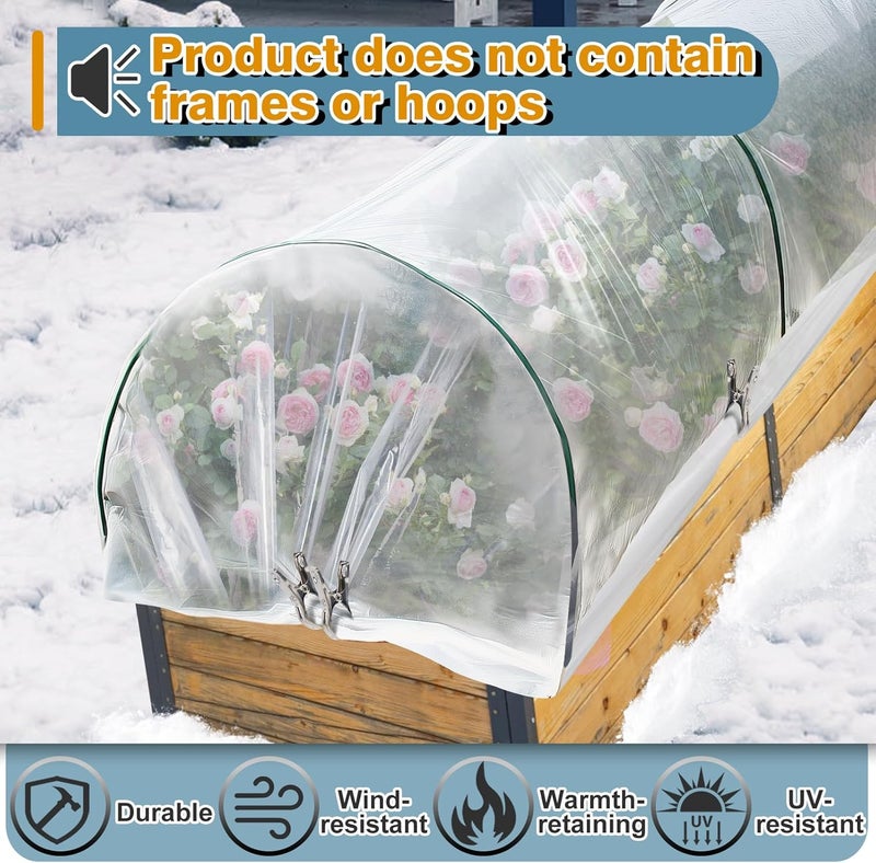 Alphatool Greenhouse Cover Plastic Sheeting - 10 x 50 ft Plant Covers Freeze Protection, Frost Cloths for Outdoor Plants, Clear Floating Row Cover for Outdoors Garden Plants Vegetables Crops - Image 5